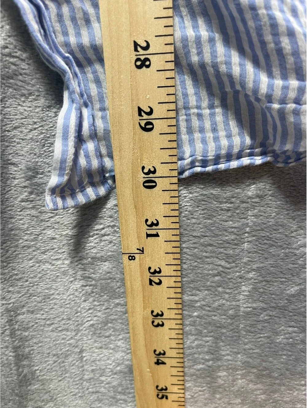 Michael Kors Blue and White Striped Button-Up Shirt Size 14
